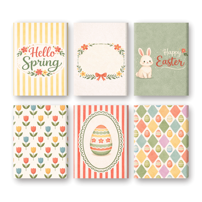 6 Mini Paintings - Spring & Easter Set