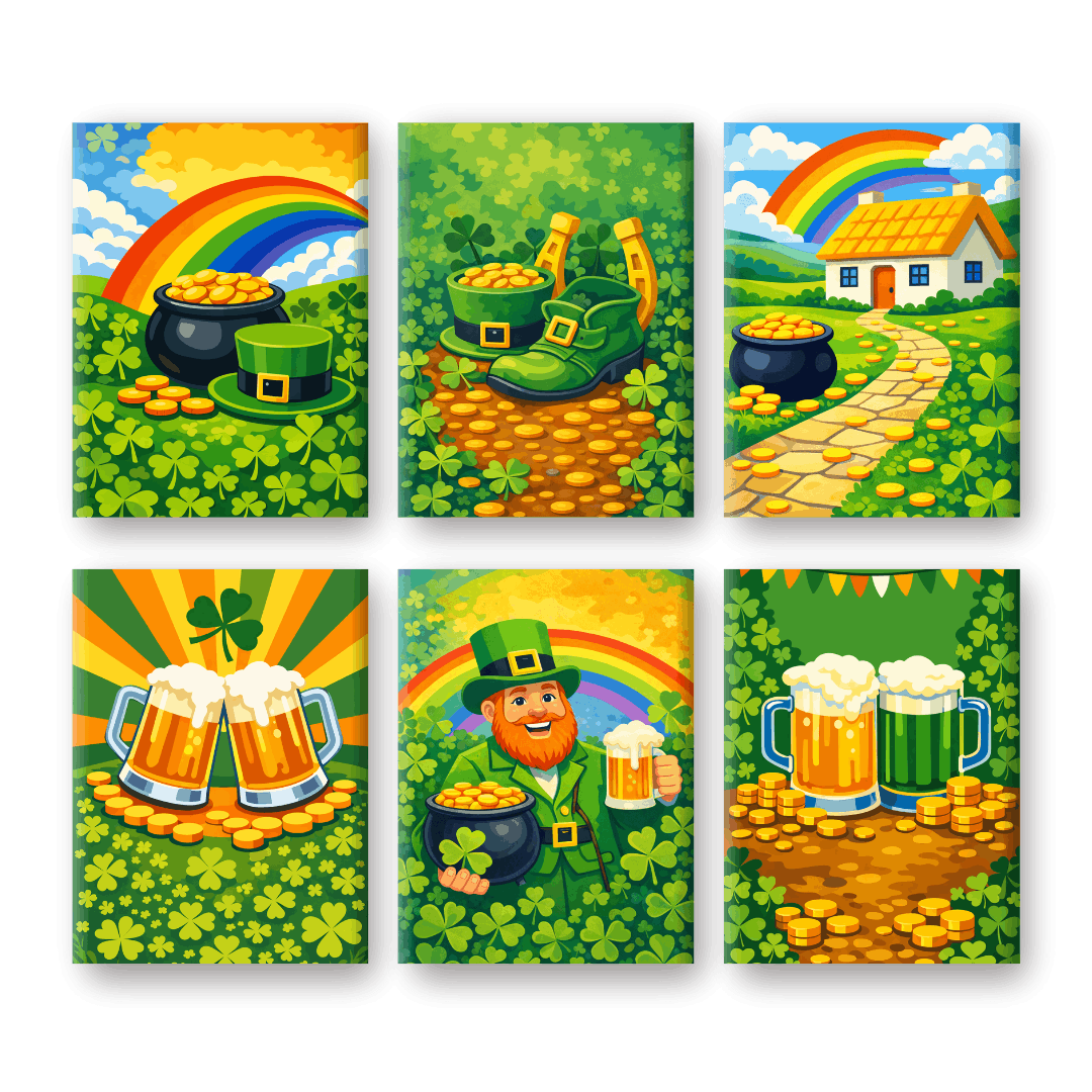 6 Mini Paintings - St. Patrick's Day Set