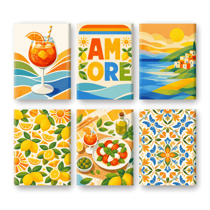 6 Mini Paintings - Sunny Italy Set