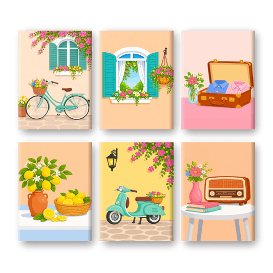 6 Mini Paintings - Sunny Italy Set
