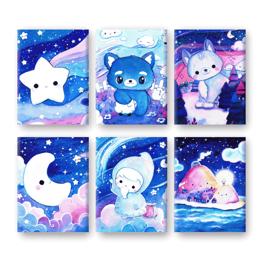 6 Mini Paintings | Sweet Dreams Set - By Tiny Tami