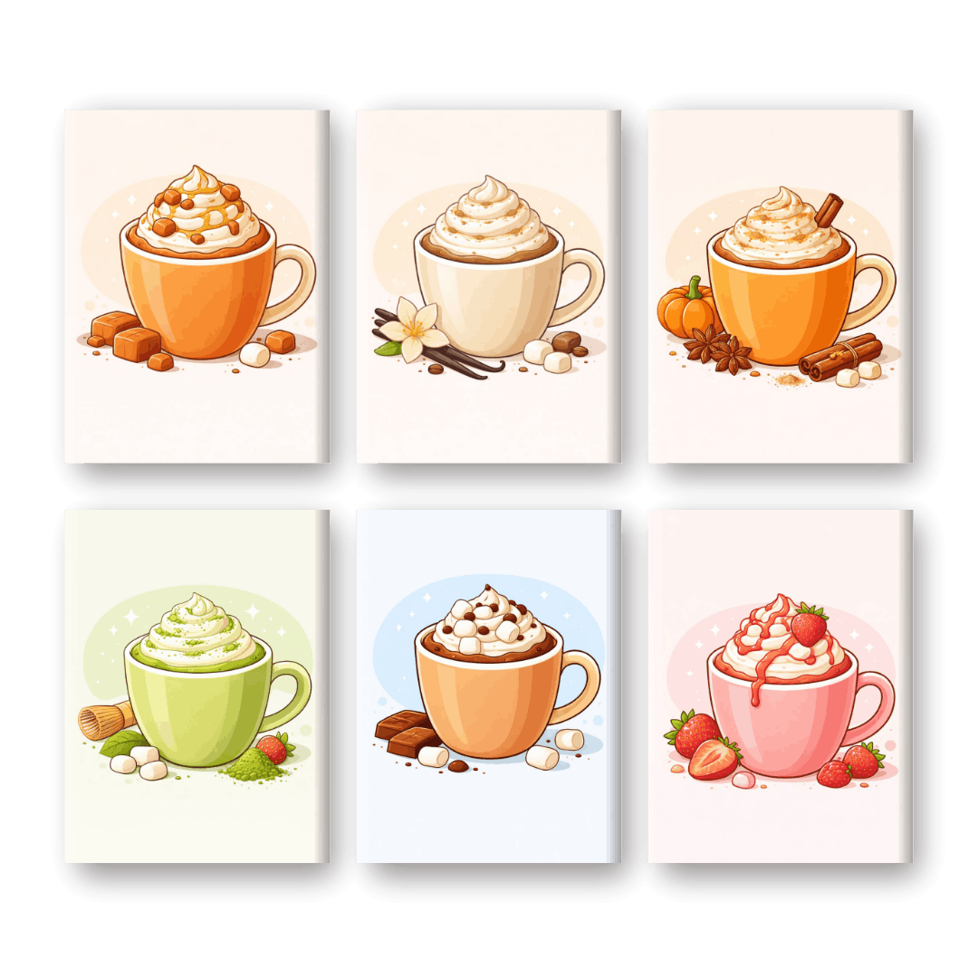 6 Mini Paintings - Sweet Latte Set