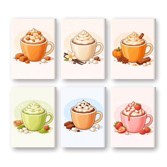 6 Mini Paintings - Sweet Latte Set