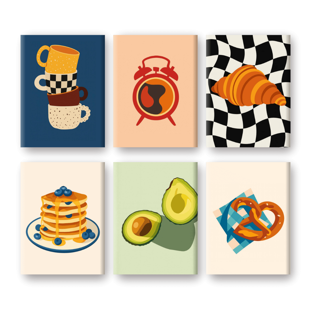 6 Mini Paintings | Tasty Mornings Set