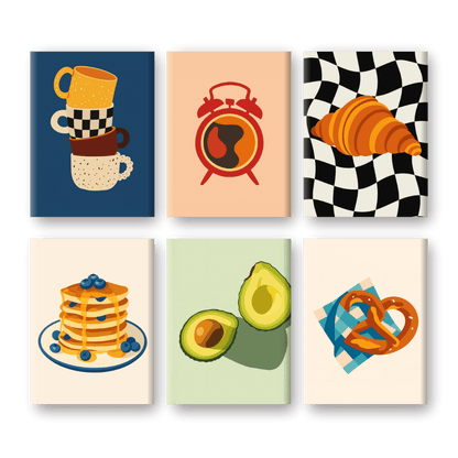 6 Mini Paintings | Tasty Mornings Set