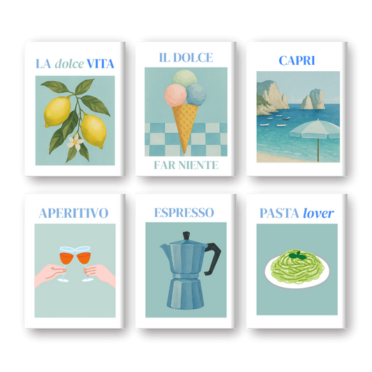 6 Mini Paintings - The Taste of Italy Set