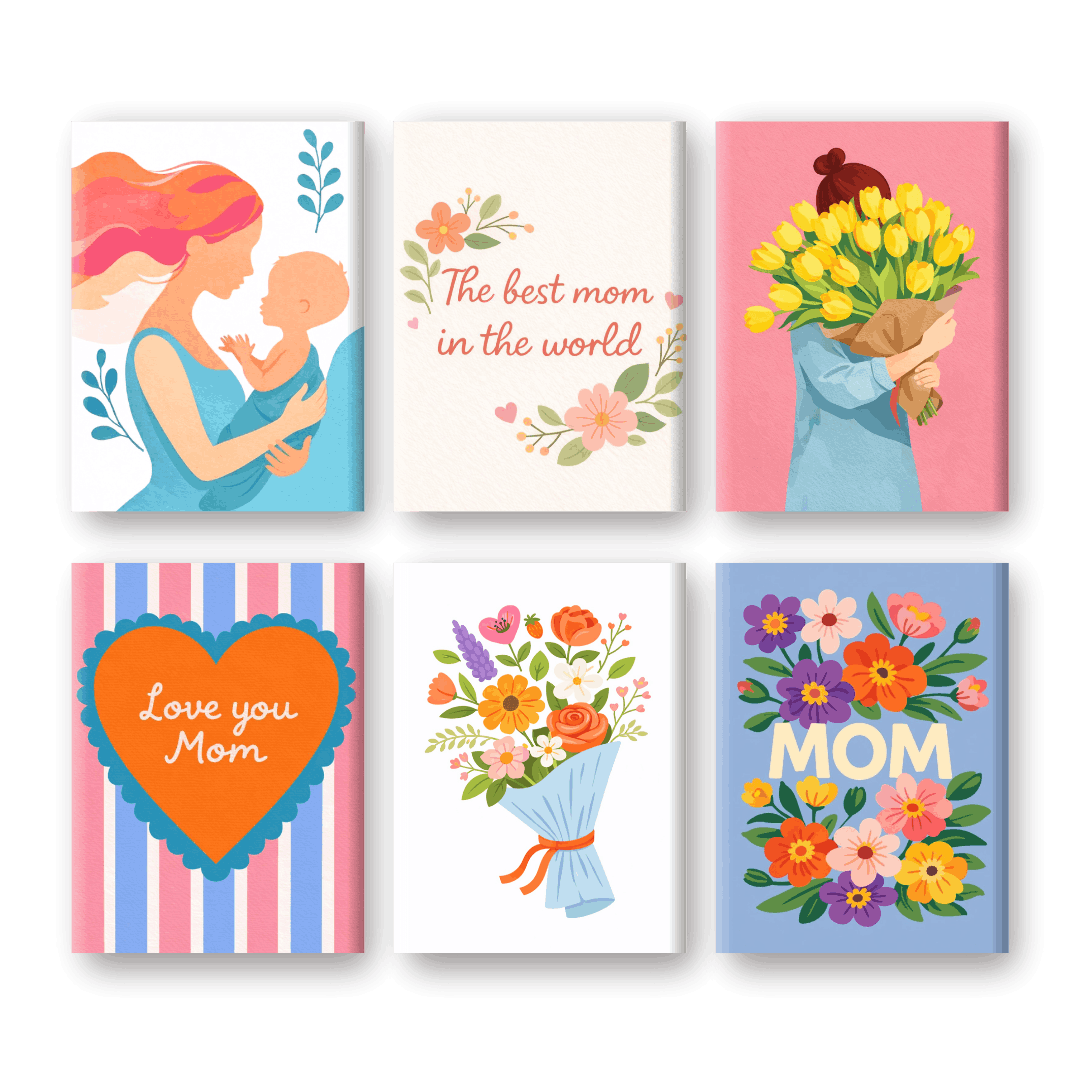 6 Mini Paintings - Happy Mother's Day Set