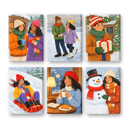 6 Mini Paintings - Winter Fun Set