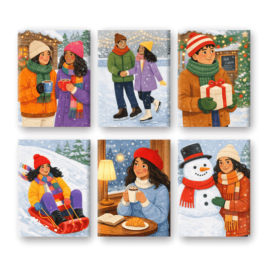 6 Mini Paintings - Winter Fun Set