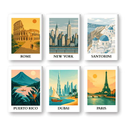 6 Mini Paintings - World Trip Set