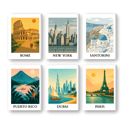 6 Mini Paintings - World Trip Set