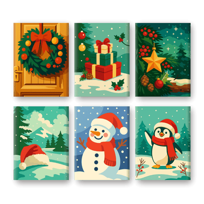 6 Mini Paintings | Snowy Christmas Set