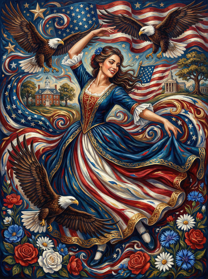 American Flag Eagle Dancer (80 Colors)