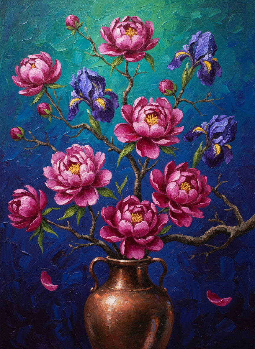 Peonies and Irises