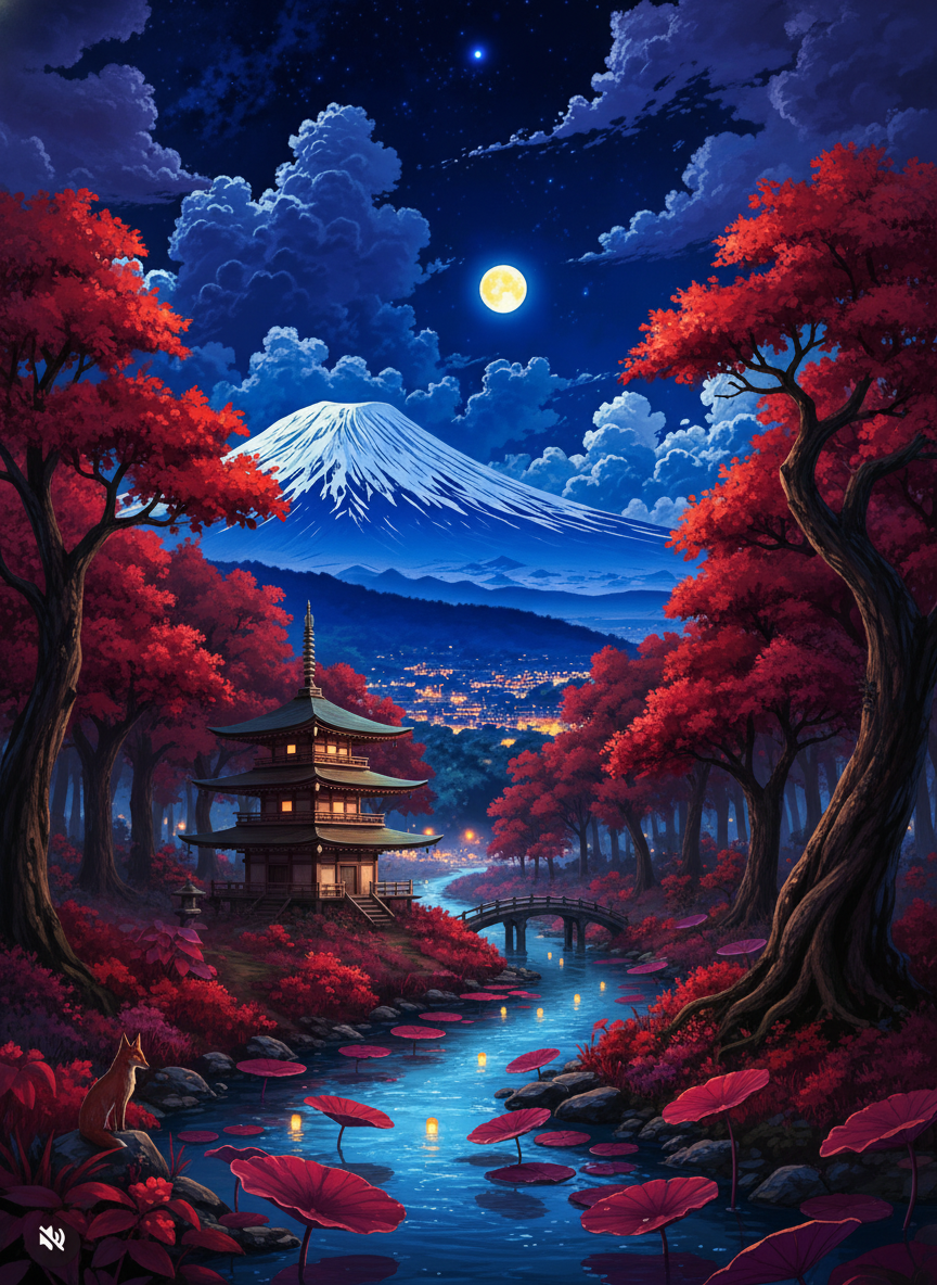 Fuji Night Temple (80 Colors)