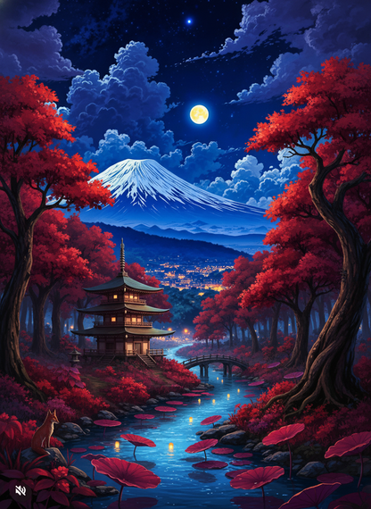 Fuji Night Temple (80 Colors)