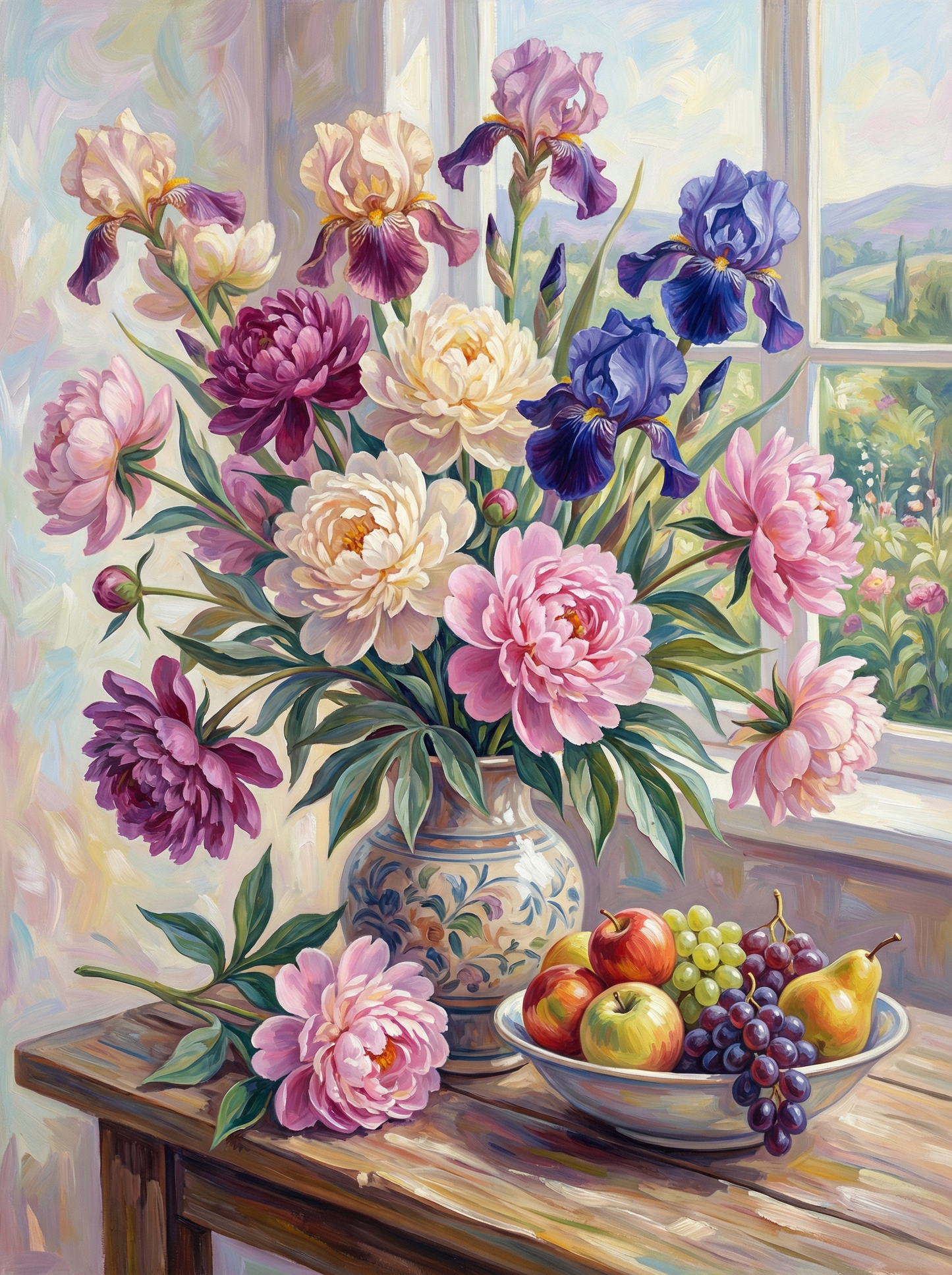 Peony Window Elegance