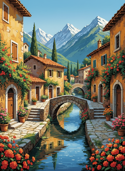 Alpine Canal Village (80 Colors)