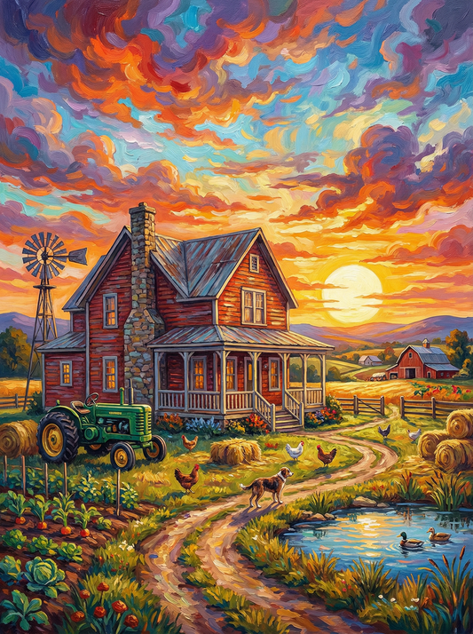 Golden Farmstead Sunset (120 Colors)
