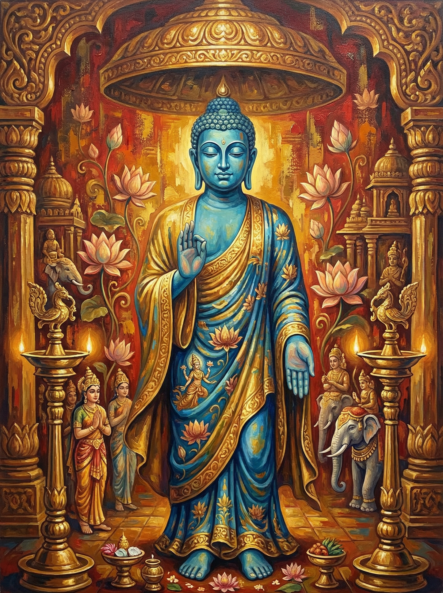 Azure Lotus Buddha (120 Colors)
