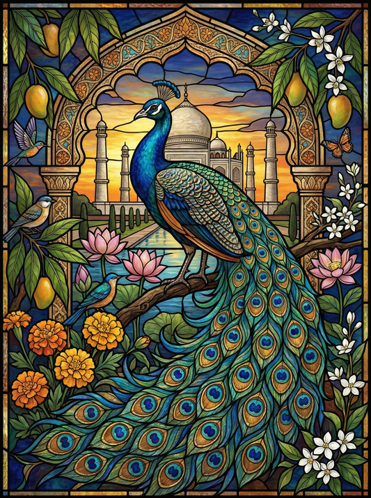Peacock at Taj Dawn (120 Colors)