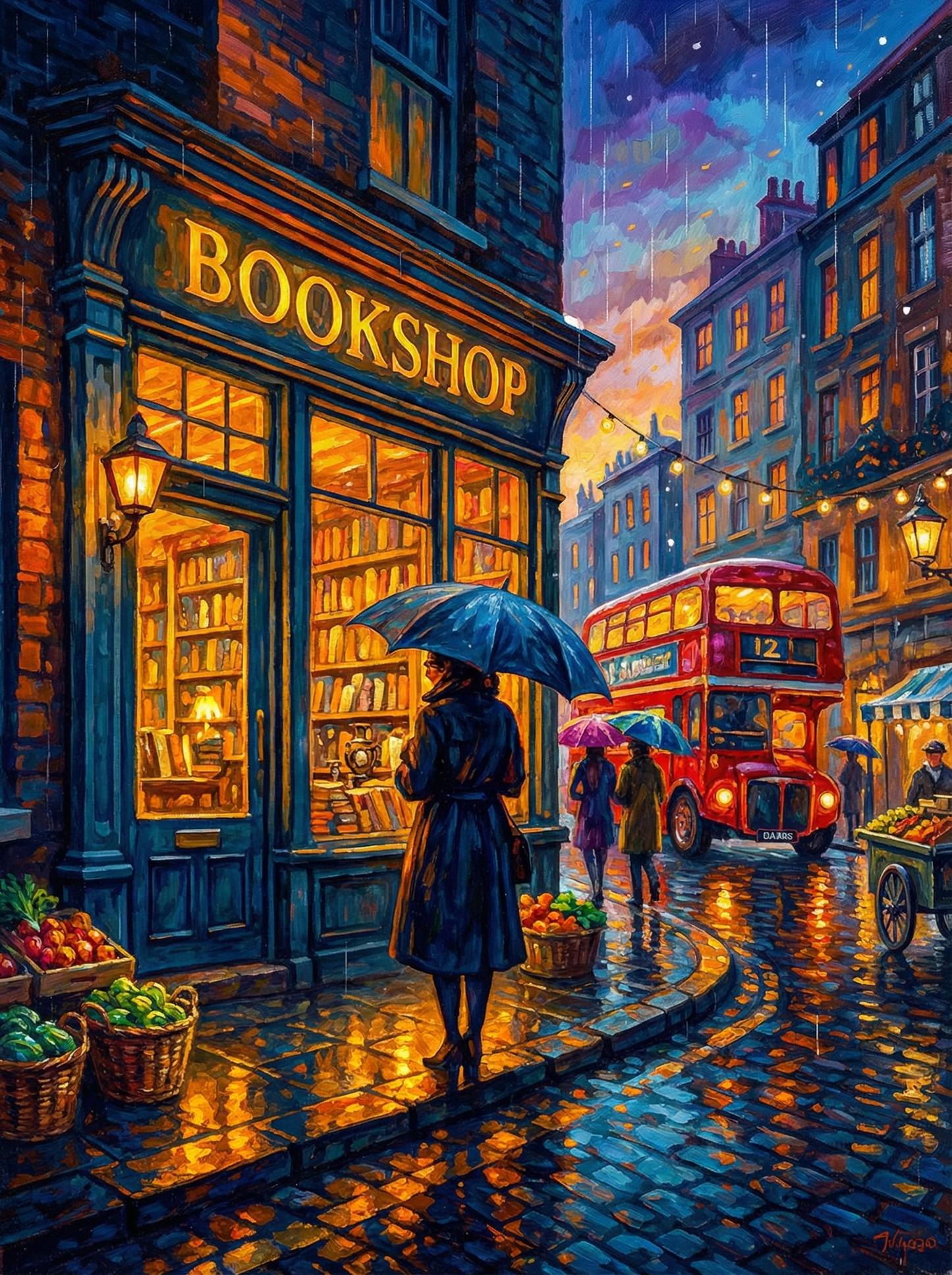 Rainy London Bookshop (120 Colors)