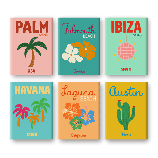 6 Mini Paintings - Beach & Summer Set