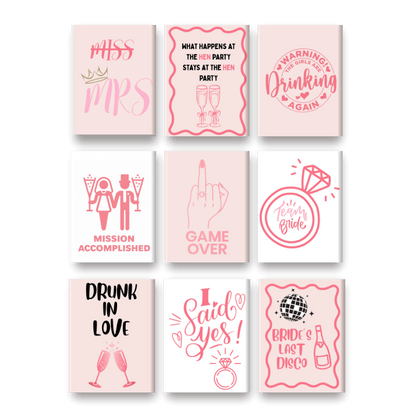 9 Mini Paintings – Bachelorette Set