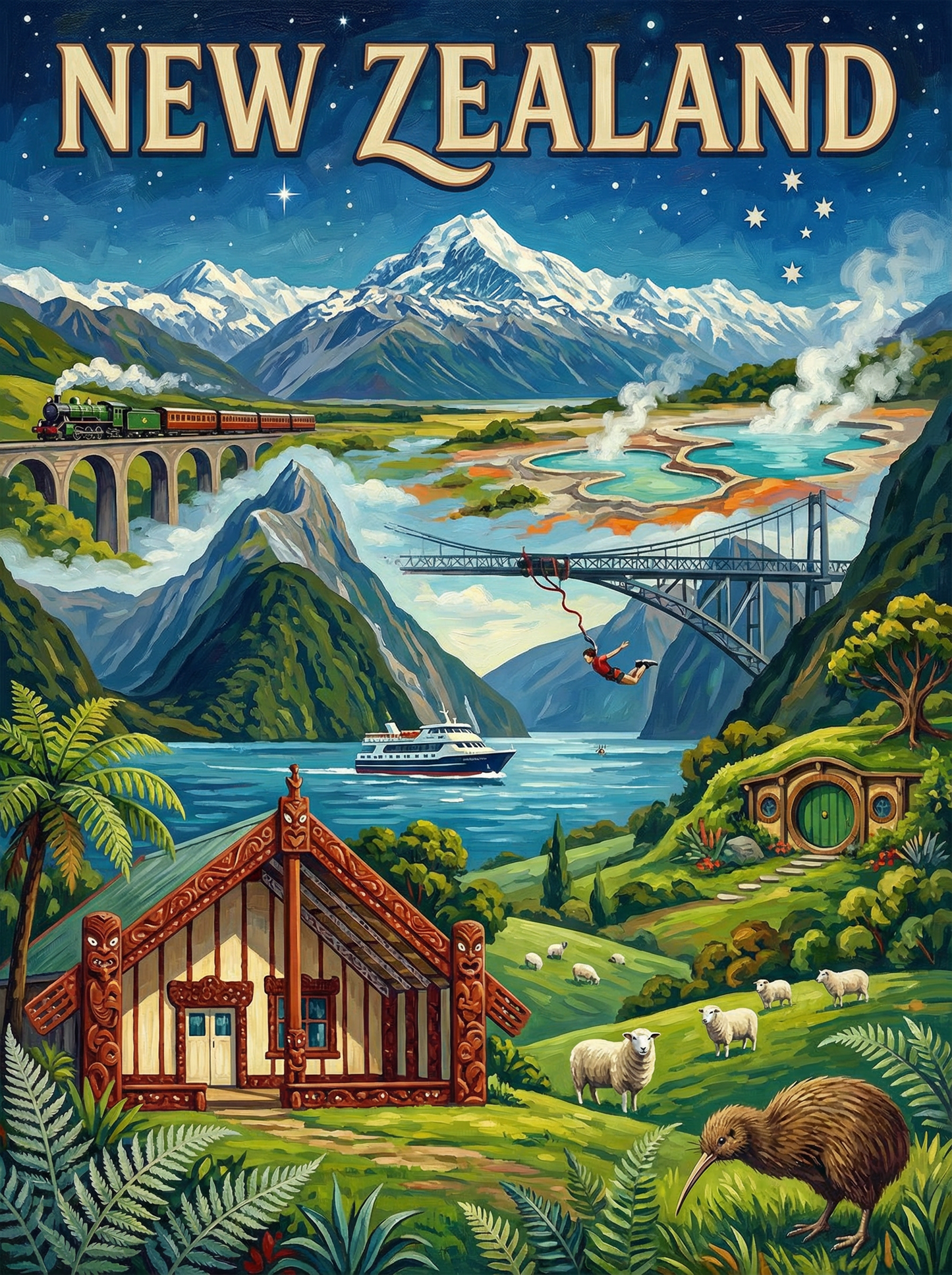 New Zealand Alpine Adventure (80 Colors)