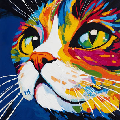 Mini Paint by Number with Frame - Colorful Cat