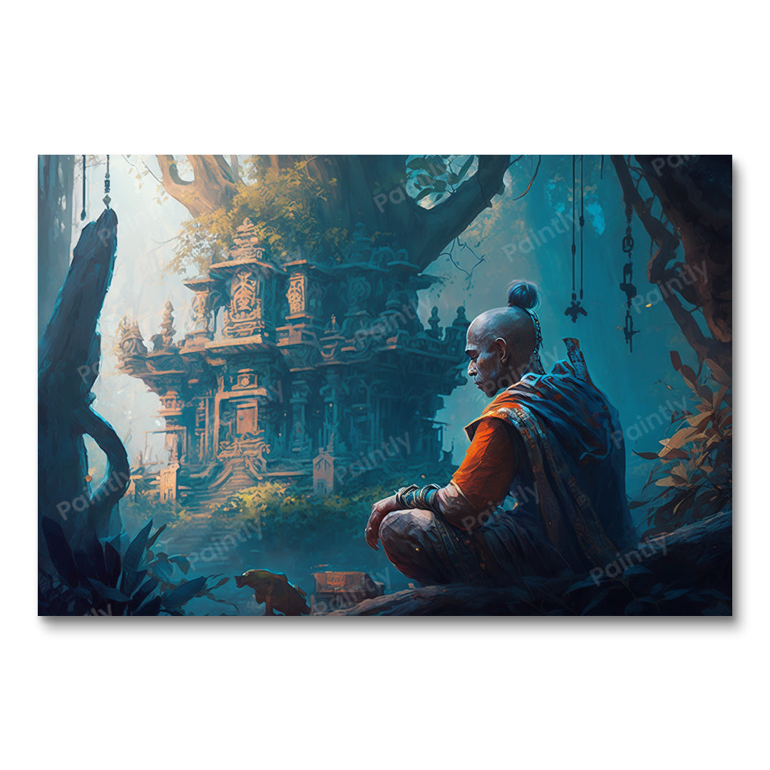 Hindu Priest in Deep Meditation