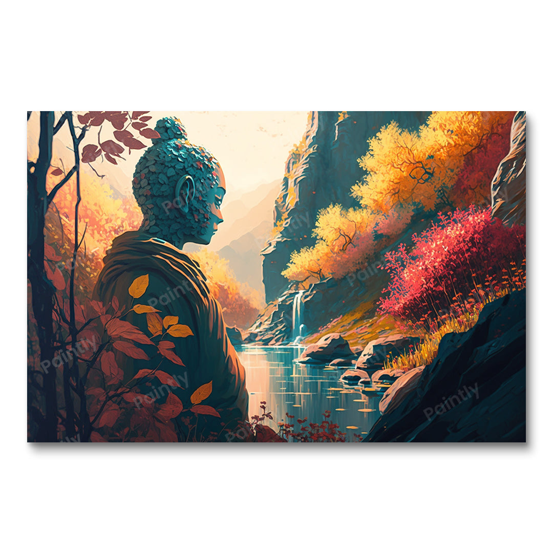 Buddhist Statue by the Serene River