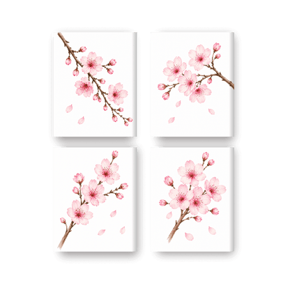 4 Mini Paintings - Cherry Blossom Set