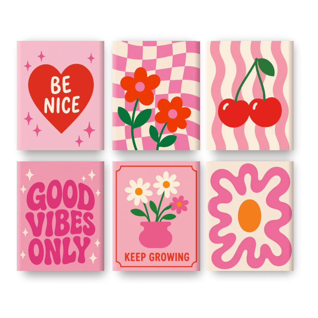 6 Mini Paintings - Pink Positivity Set