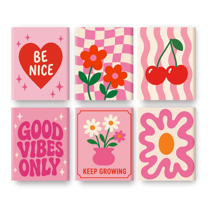 6 Mini Paintings - Pink Positivity Set