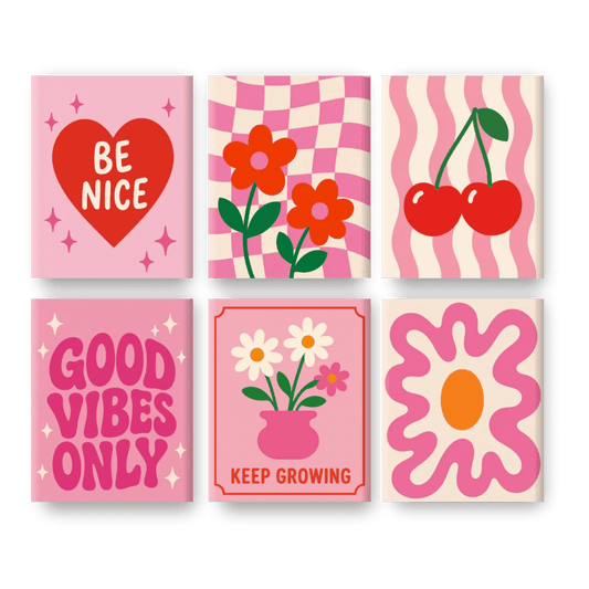 6 Mini Paintings - Pink Positivity Set