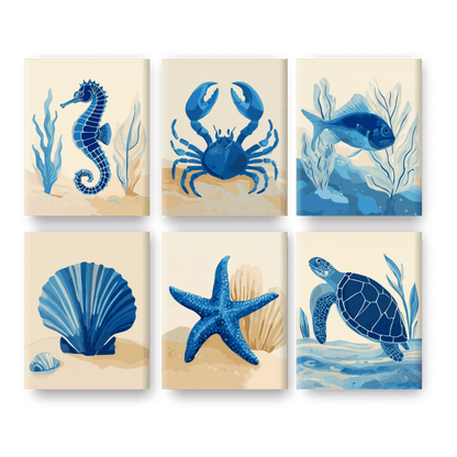 6 Mini Paintings - Under The Sea Set