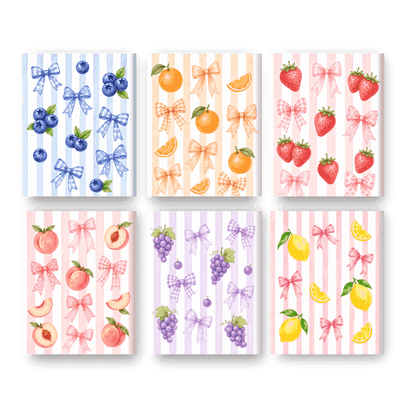6 Mini Paintings - Fruity Bows Set