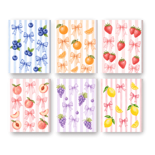 6 Mini Paintings - Fruity Bows Set