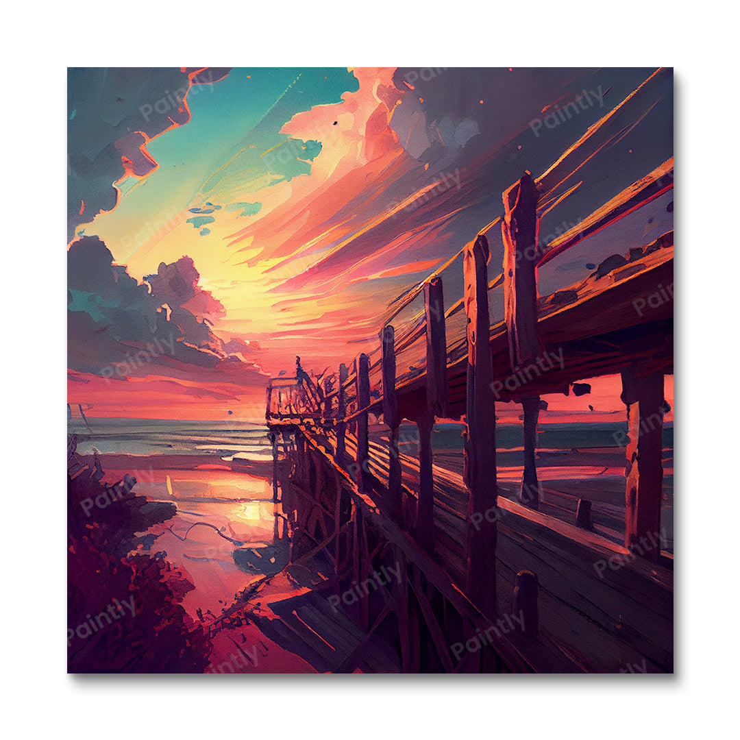 Dramatic Beach Boardwalk IV