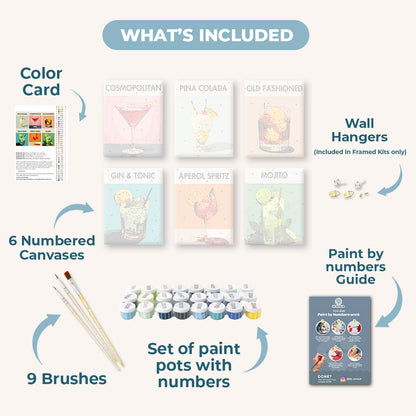 6 Mini Paintings - Cocktail Deluxe Set