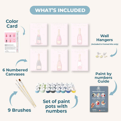6 Mini Paintings - Champagne Rosé Set
