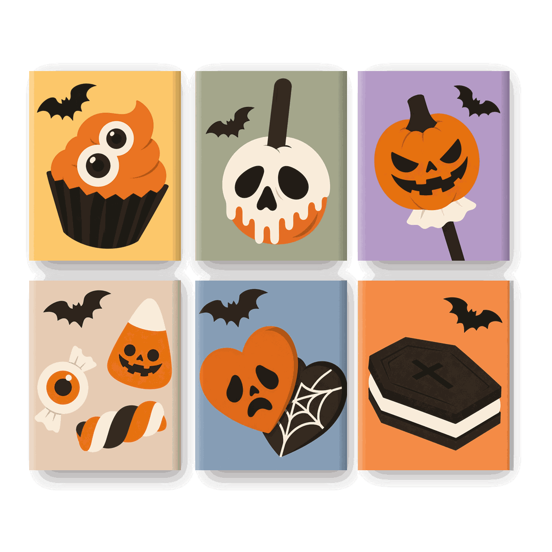 6 Mini Paintings - Trick or Treat Sweets Set