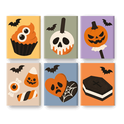 6 Mini Paintings - Trick or Treat Sweets Set