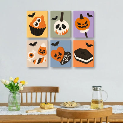 6 Mini Paintings - Trick or Treat Sweets Set