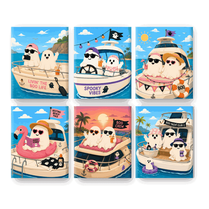 6 Mini Paintings - Summer Ghosts Set