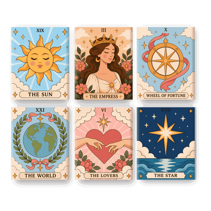 6 Mini Paintings - Good Omens Tarot Set