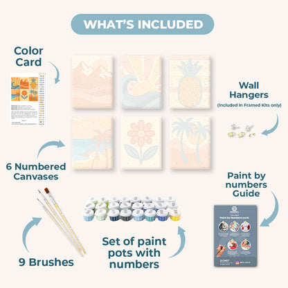 6 Mini Paintings - Retro Summer Set