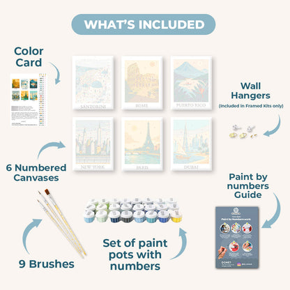6 Mini Paintings - World Trip Set