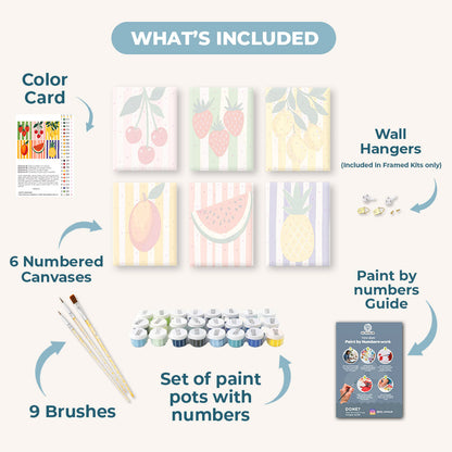 6 Mini Paintings - Fruit Set